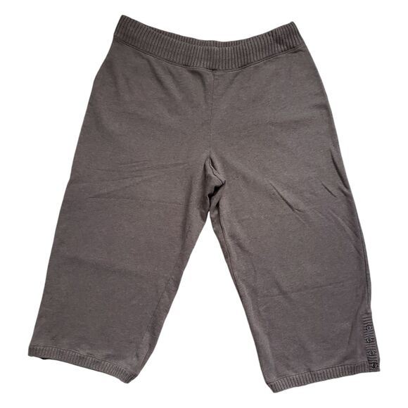 J Jill Womens Pants Large Capri Cropped Brown Cotton Elastic Waist Straight Boho - Picture 2 of 13